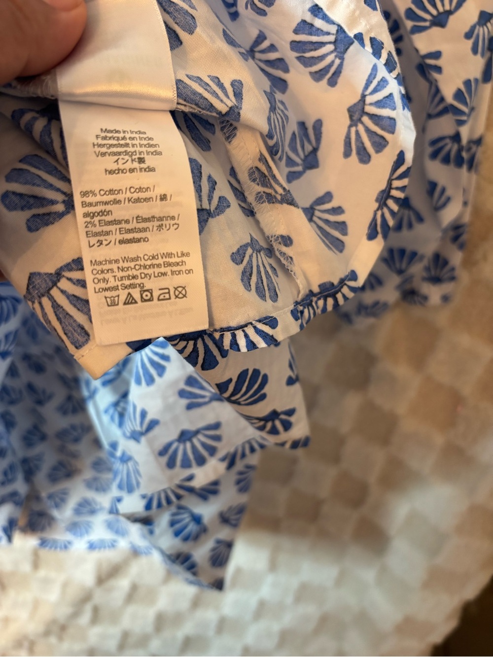 J. Crew Blue and White Shell-Print Sundress size 12 - Picture 5 of 7